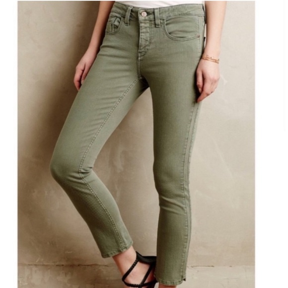 Anthropologie Pilcro and the Letterpress Stet cropped pants green Size 27 - Picture 16 of 16